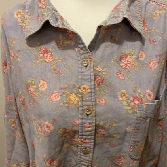 L.L. Bean women’s x-large floral print corduroy button-down - Picture 2 of 6